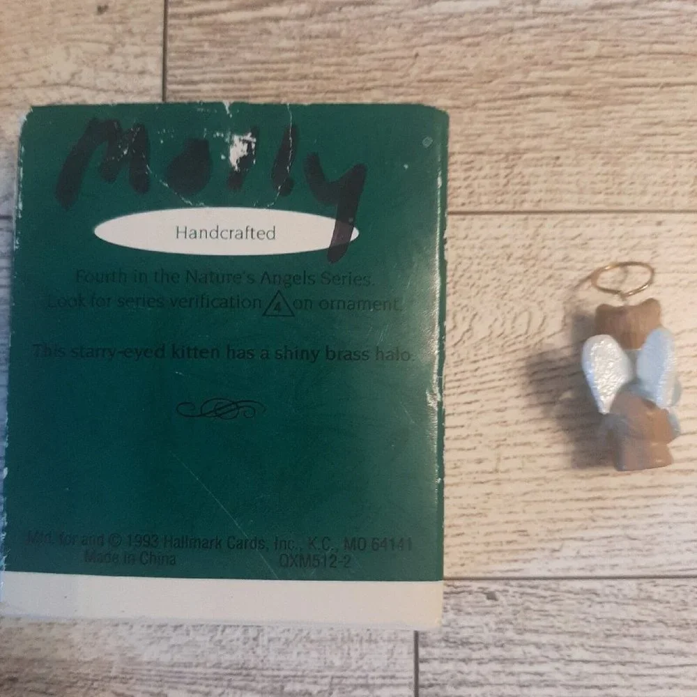 93 Mini Natures Angels Cat Ornament Hallmark Miniature Kitten #4 in Series Boxed